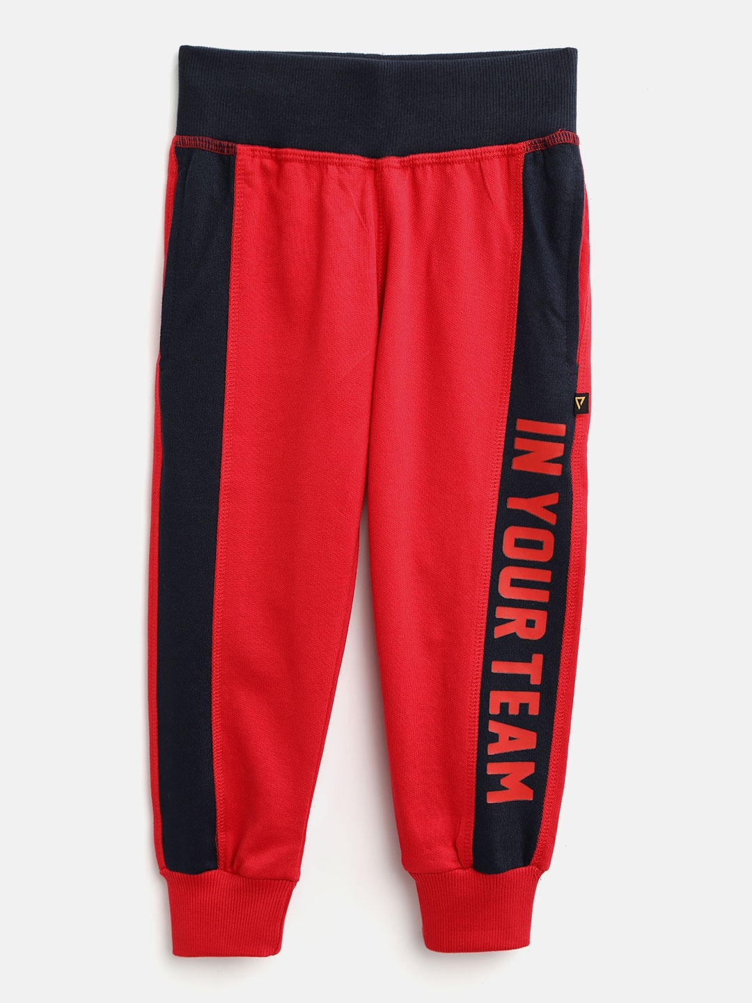 

PROTEENS Boys Red & Navy Blue Colourblocked Joggers