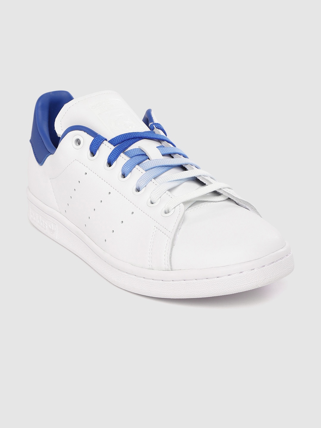 

ADIDAS Originals Men White Solid Stan Smith Leather Sneakers with Perforated Detail