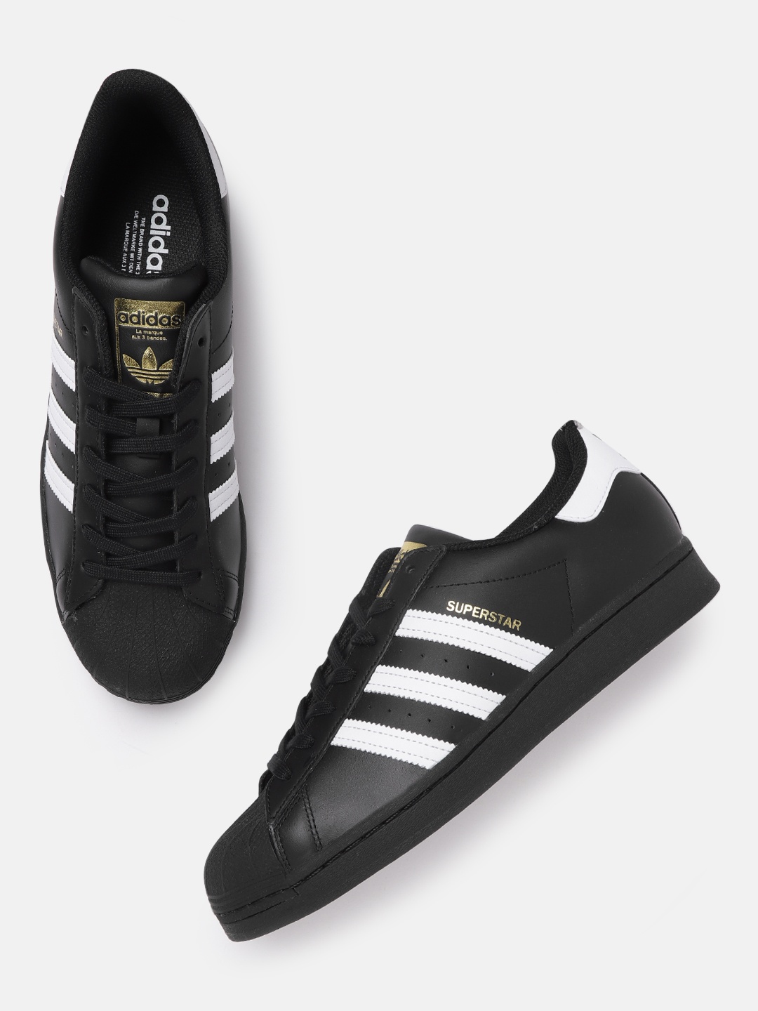 

ADIDAS Originals Men Black & White Superstar Textured Detail Sneakers
