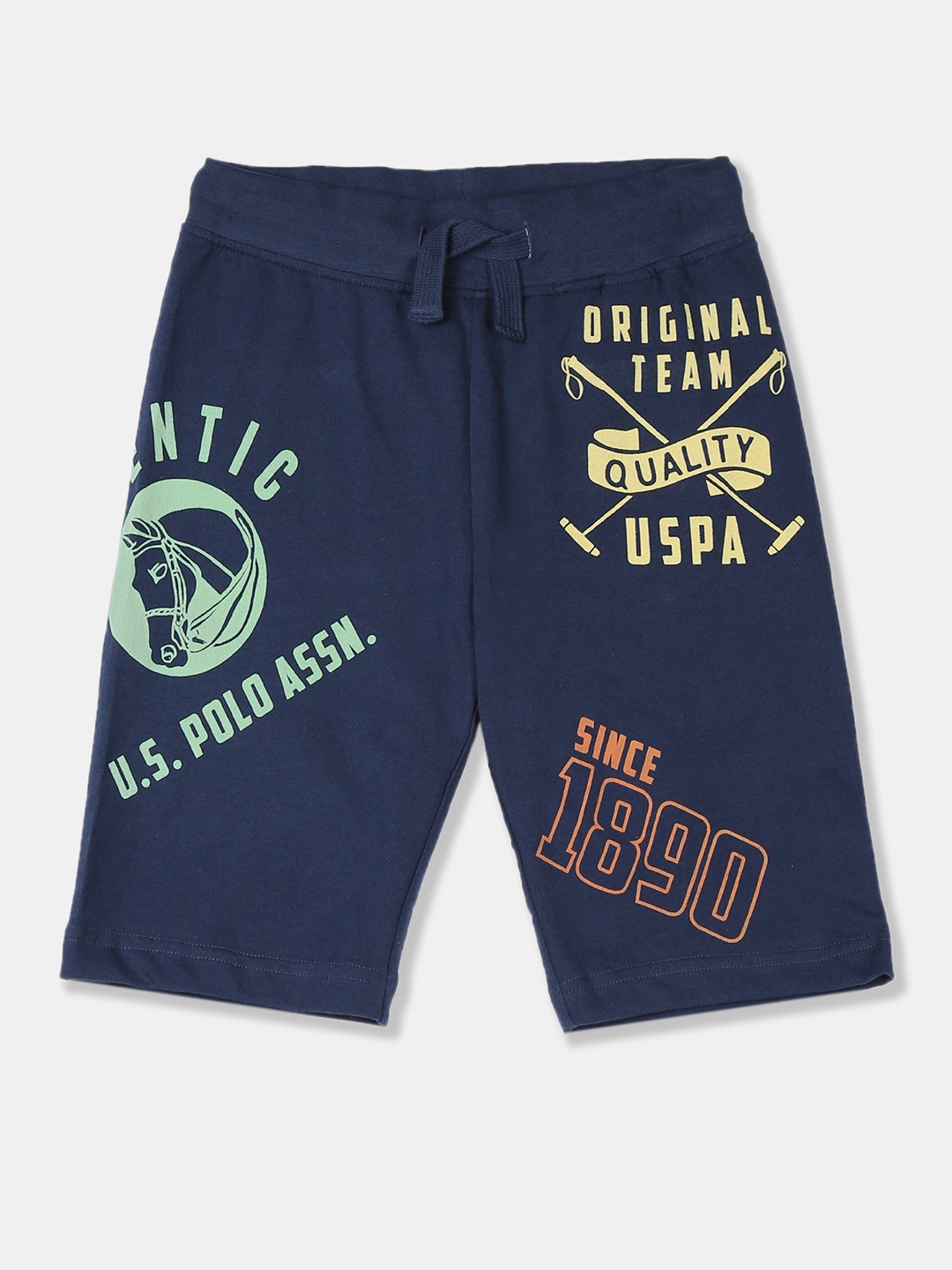 

U.S. Polo Assn. Kids Boys Blue Printed Regular Shorts