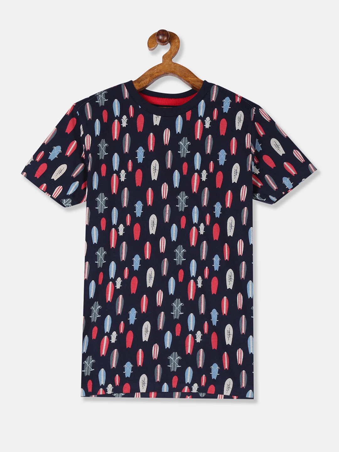 

U.S. Polo Assn. Kids Boys Navy Blue Printed Round Neck T-shirt