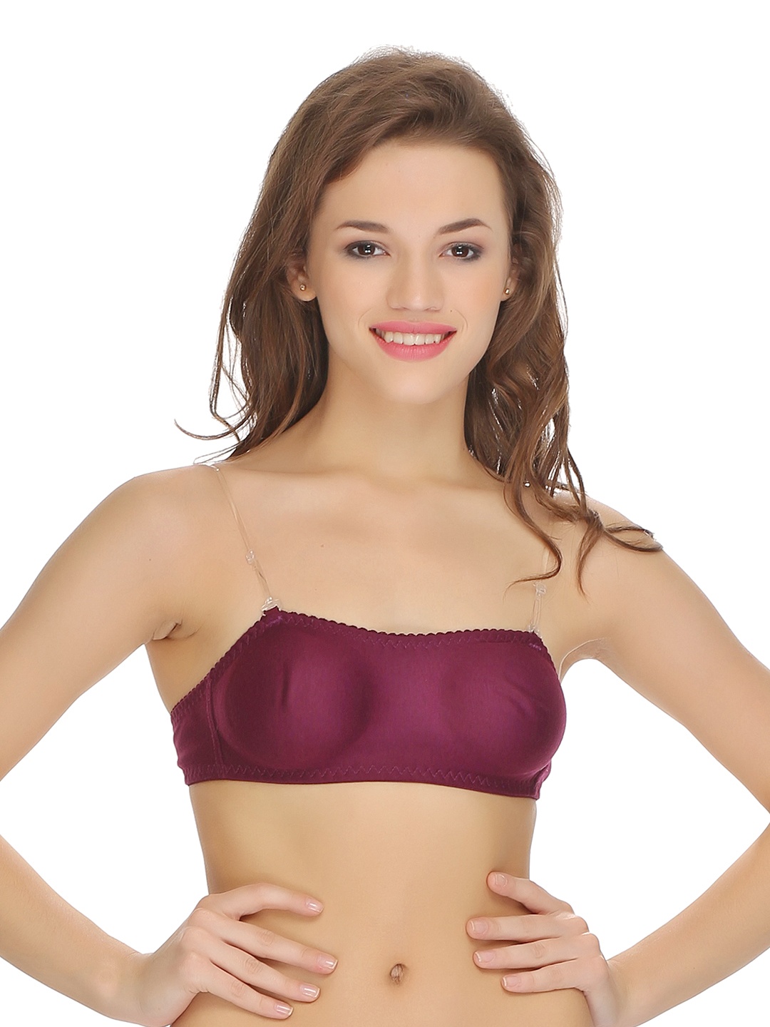 

Clovia Tube Bra With Detachable Transparent Straps, Purple