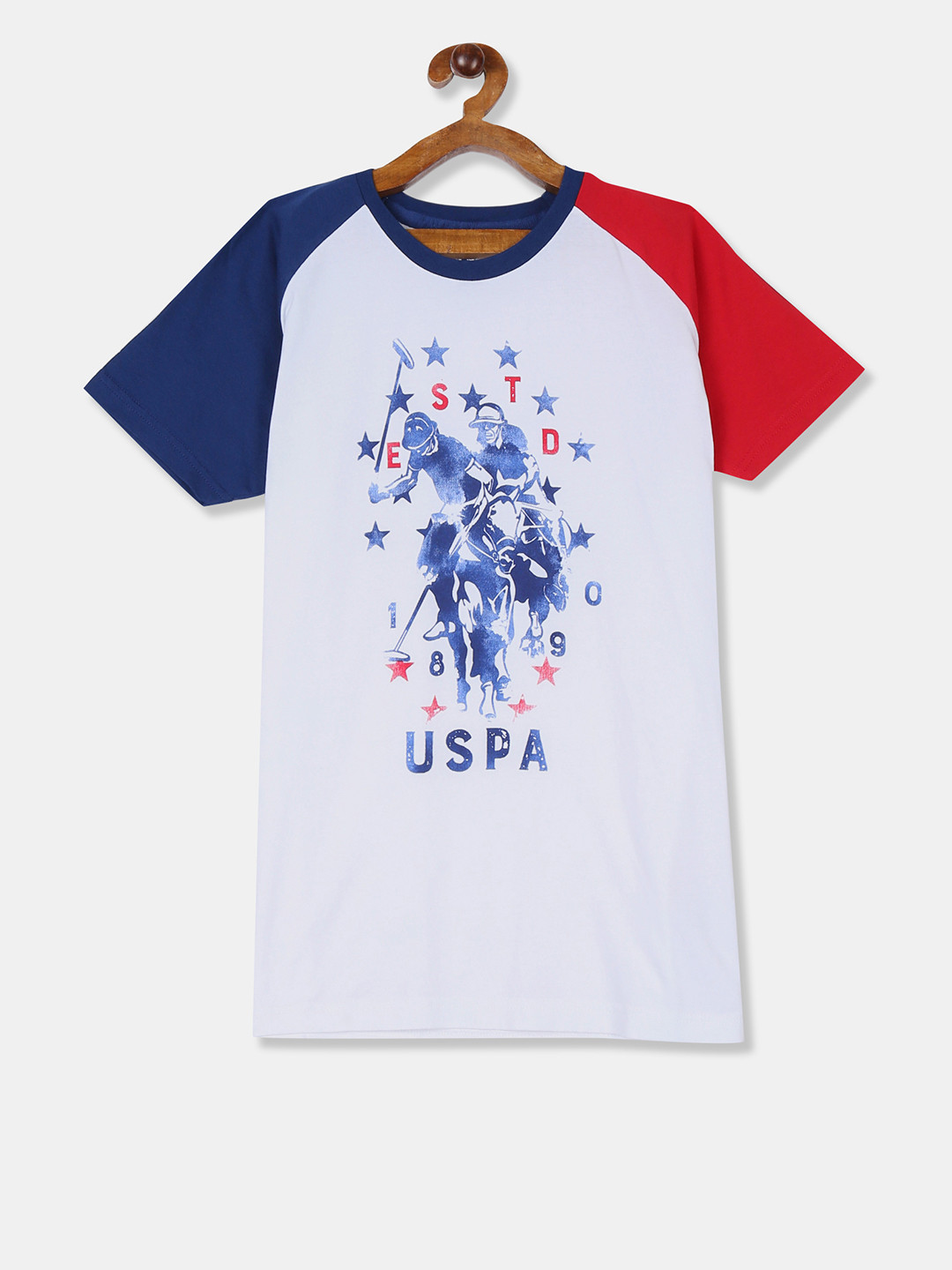 

U.S. Polo Assn. Kids Boys White Printed Round Neck T-shirt