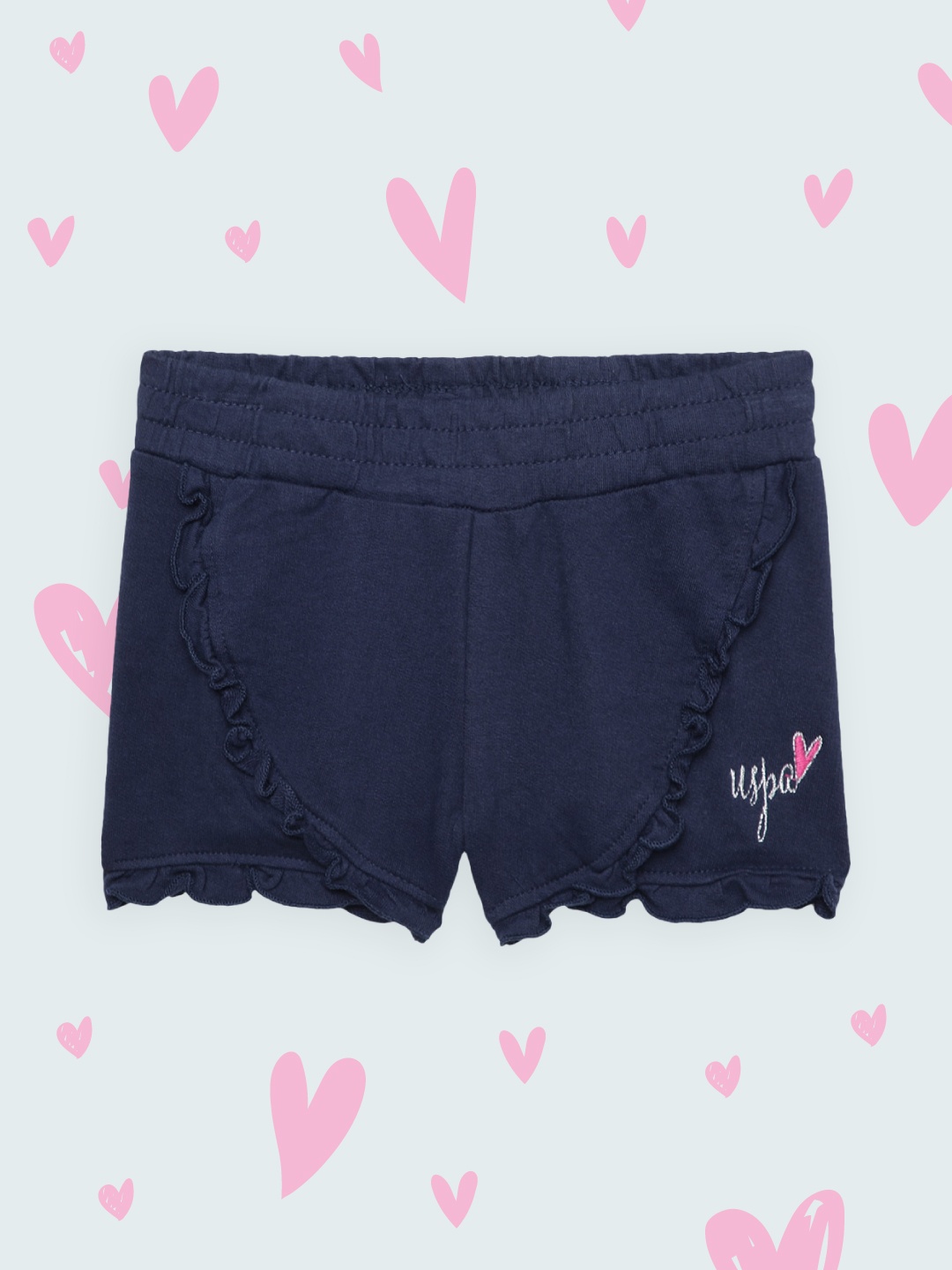 

U S Polo Assn Kids Girls Navy Blue Shorts