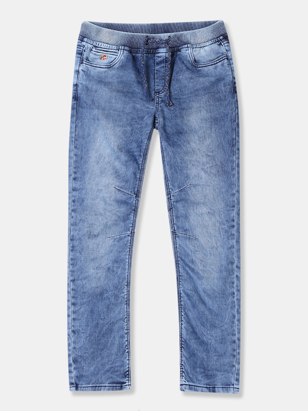 

U.S. Polo Assn. Kids Boys Blue Regular Fit Mid-Rise Clean Look Stretchable Jeans