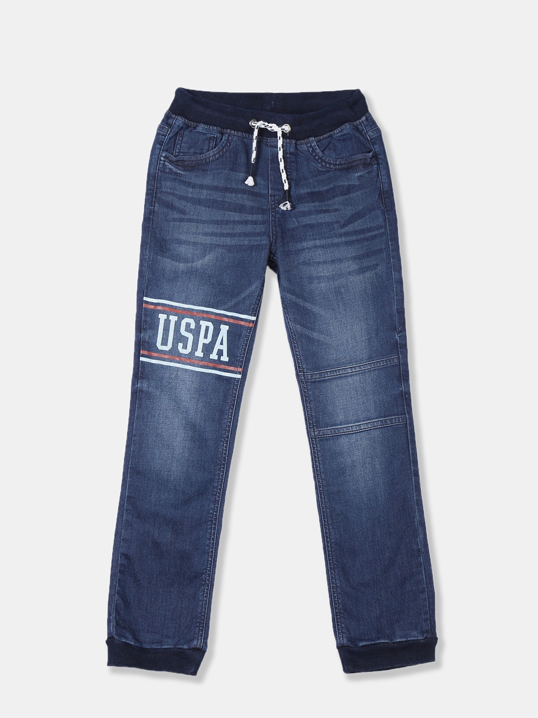 

U.S. Polo Assn. Kids Boys Blue Jogger Mid-Rise Clean Look Stretchable Jeans