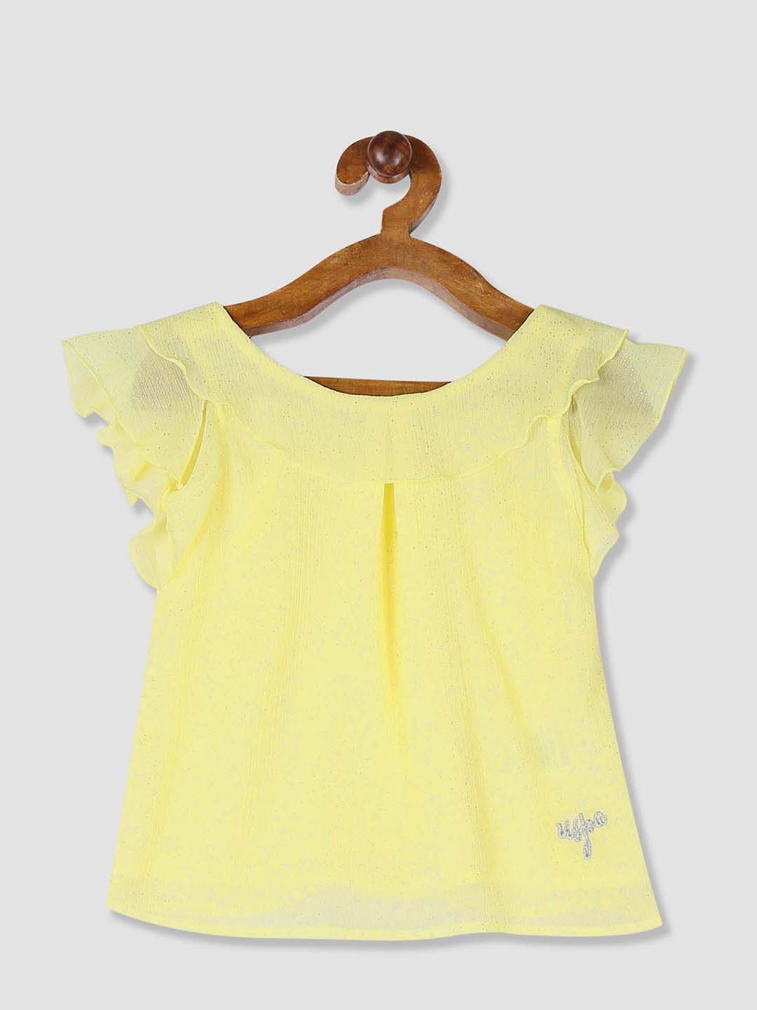 

U.S. Polo Assn. Kids Girls Yellow Solid Pure Cotton Top