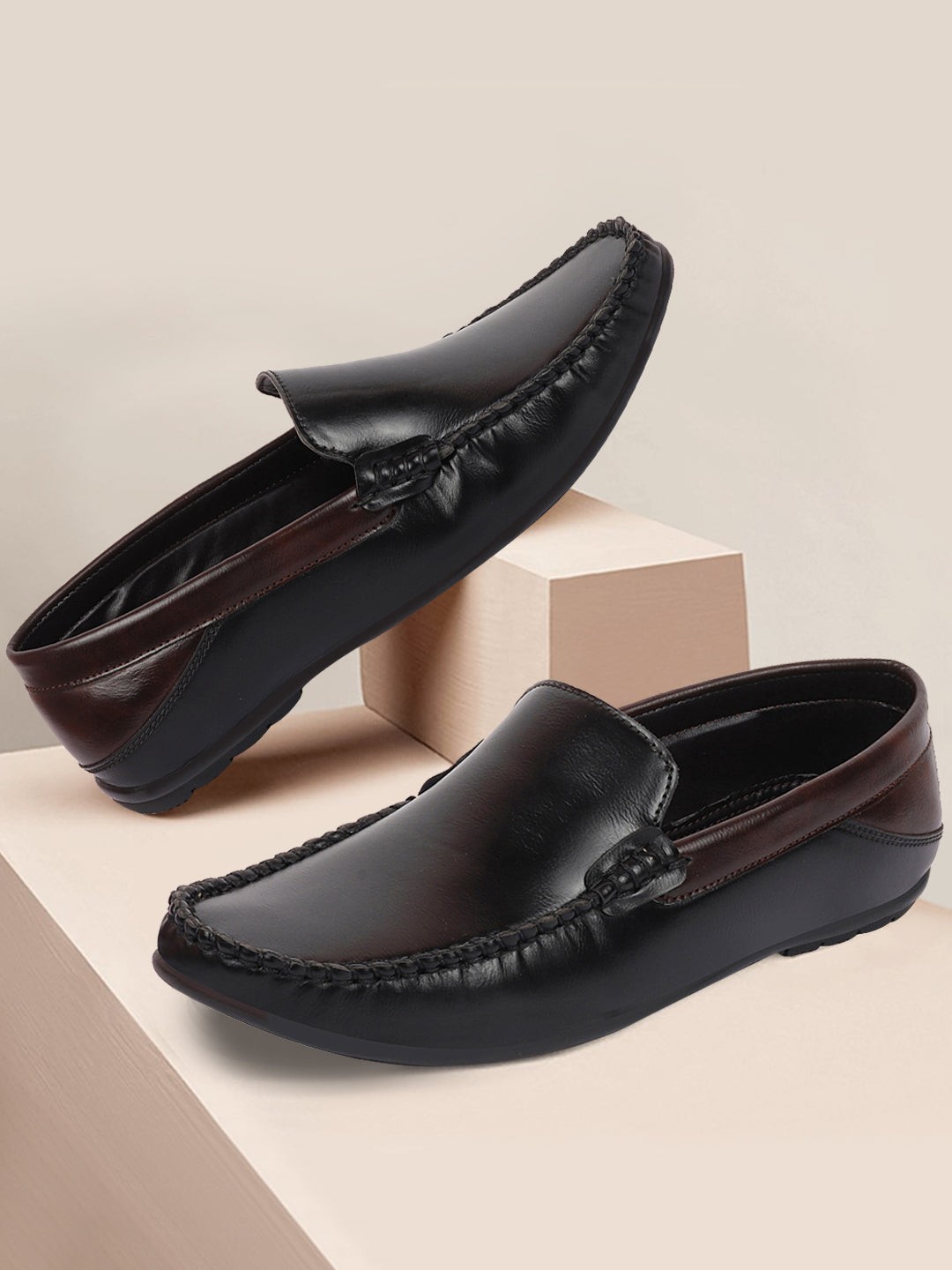 

FAUSTO Men Black Solid Formal Loafers