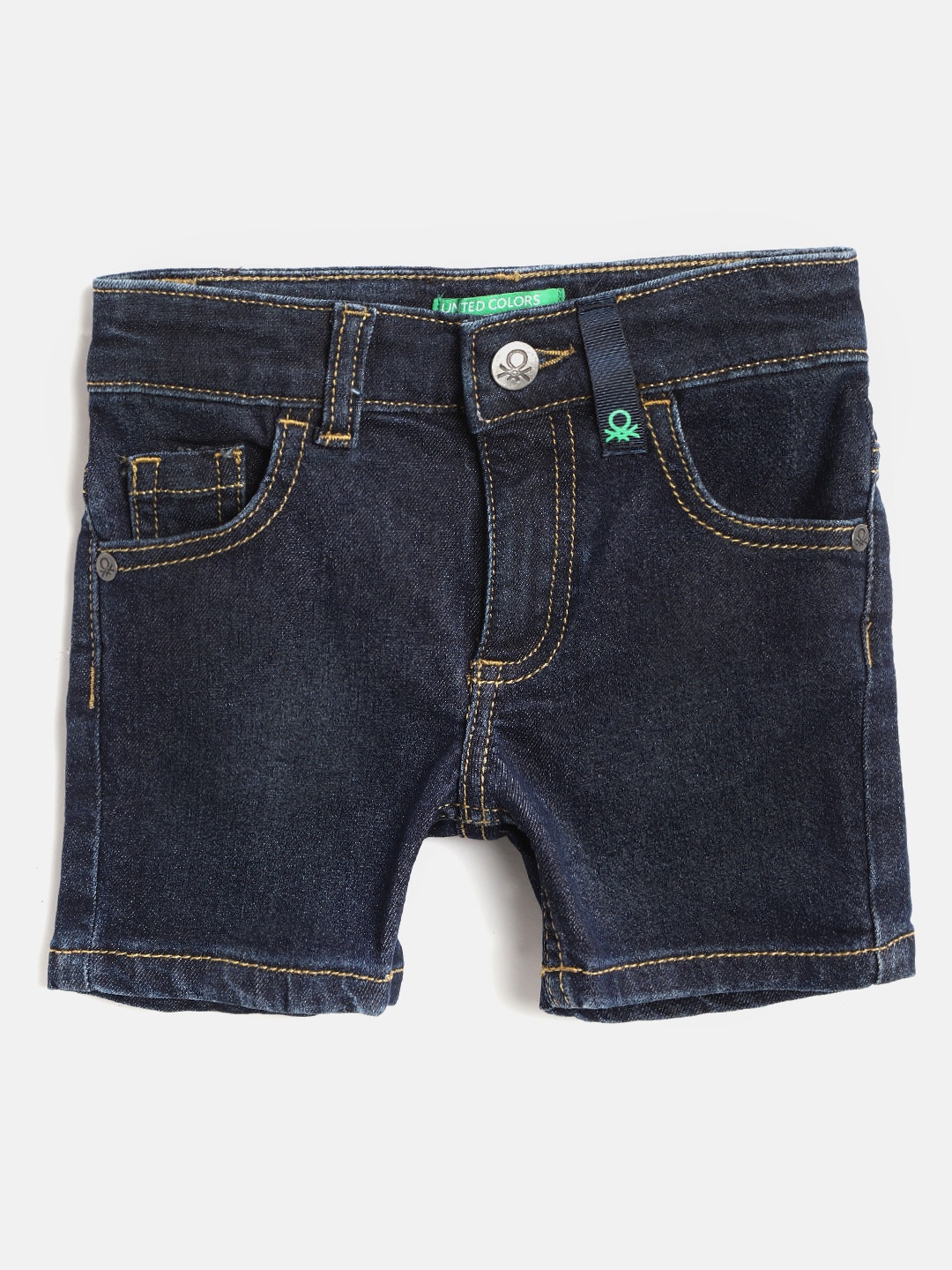 

United Colors of Benetton Boys Navy Blue Solid Regular Fit Denim Shorts