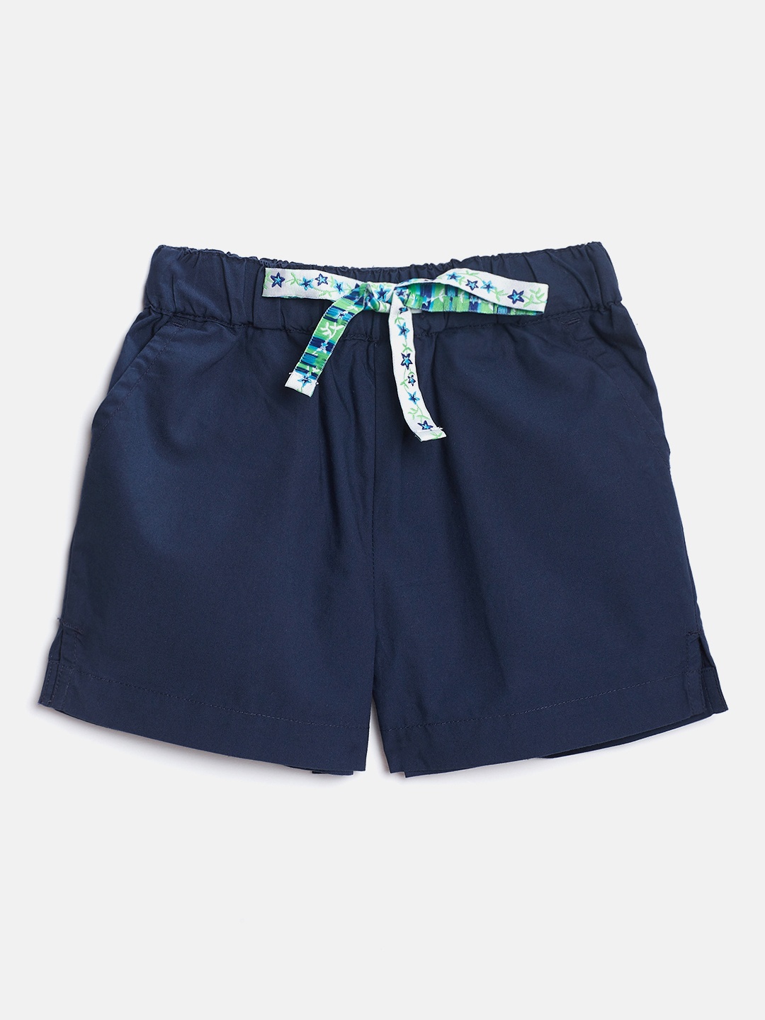 

United Colors of Benetton Girls Navy Blue Solid Shorts
