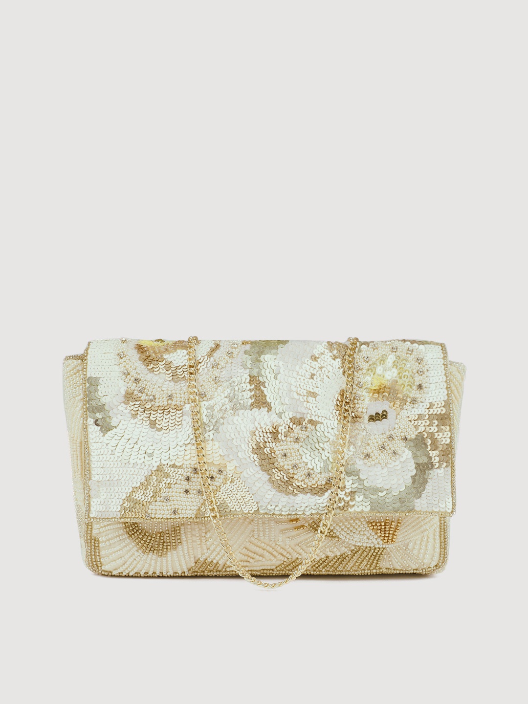 

Accessorize Off-White Embellished Hand Beaded Sling Bag