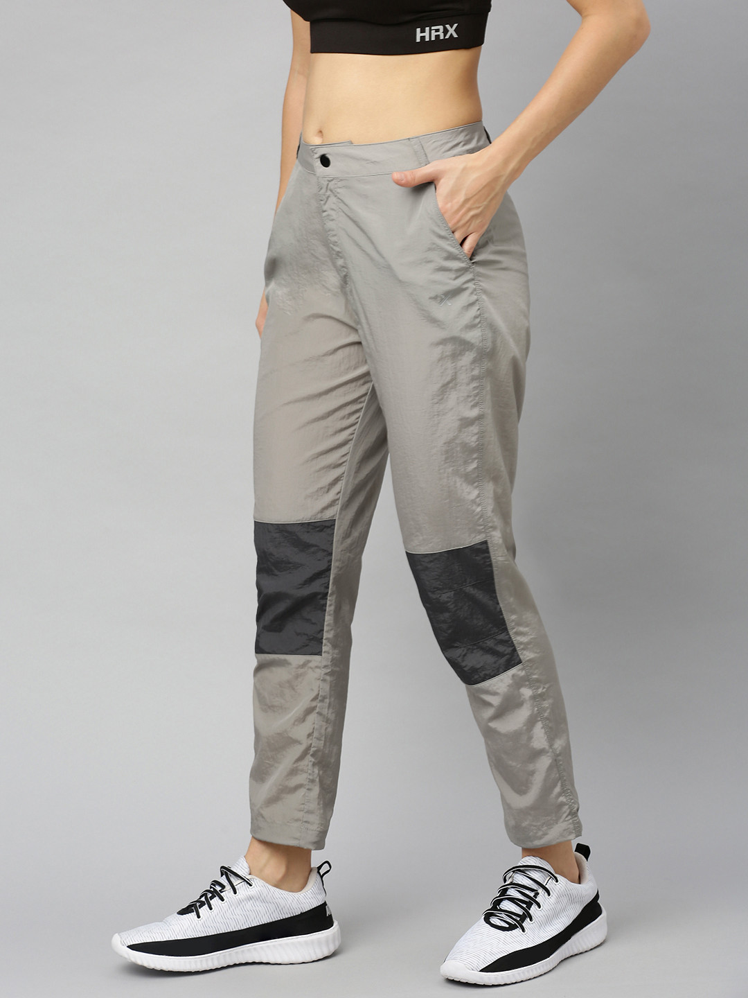 

HRX by Hrithik Roshan Women Wet weather Colorblock Slim fit Outdoor Trousers, Grey