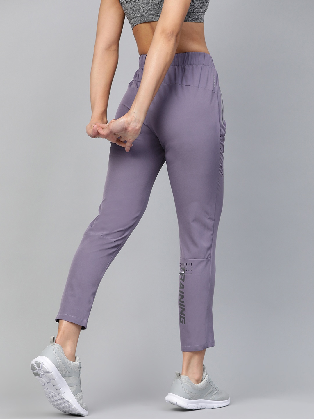 

HRX by Hrithik Roshan Women Purple Slim Fit Rapid-Dry Antimicrobial Training Track Pants