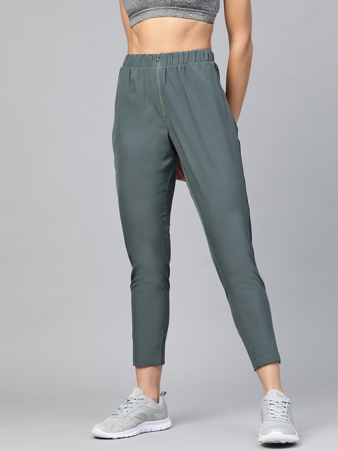 

HRX by Hrithik Roshan Women Dark Slate Slim Fit Rapid-Dry Training Track Pants, Teal