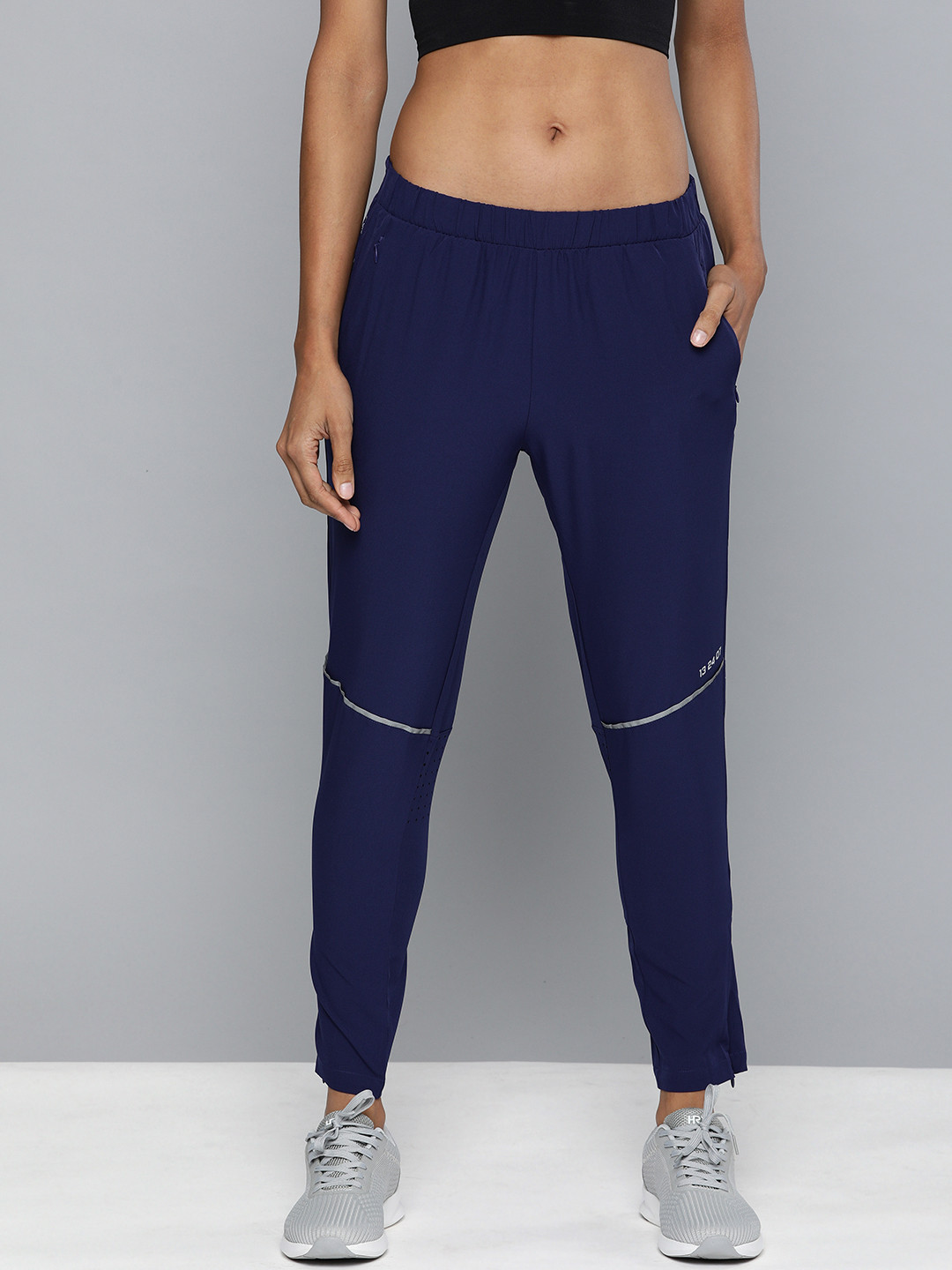 

HRX by Hrithik Roshan Women Navy Blue Slim Rapid Dry Antimicrobial Training Track Pants