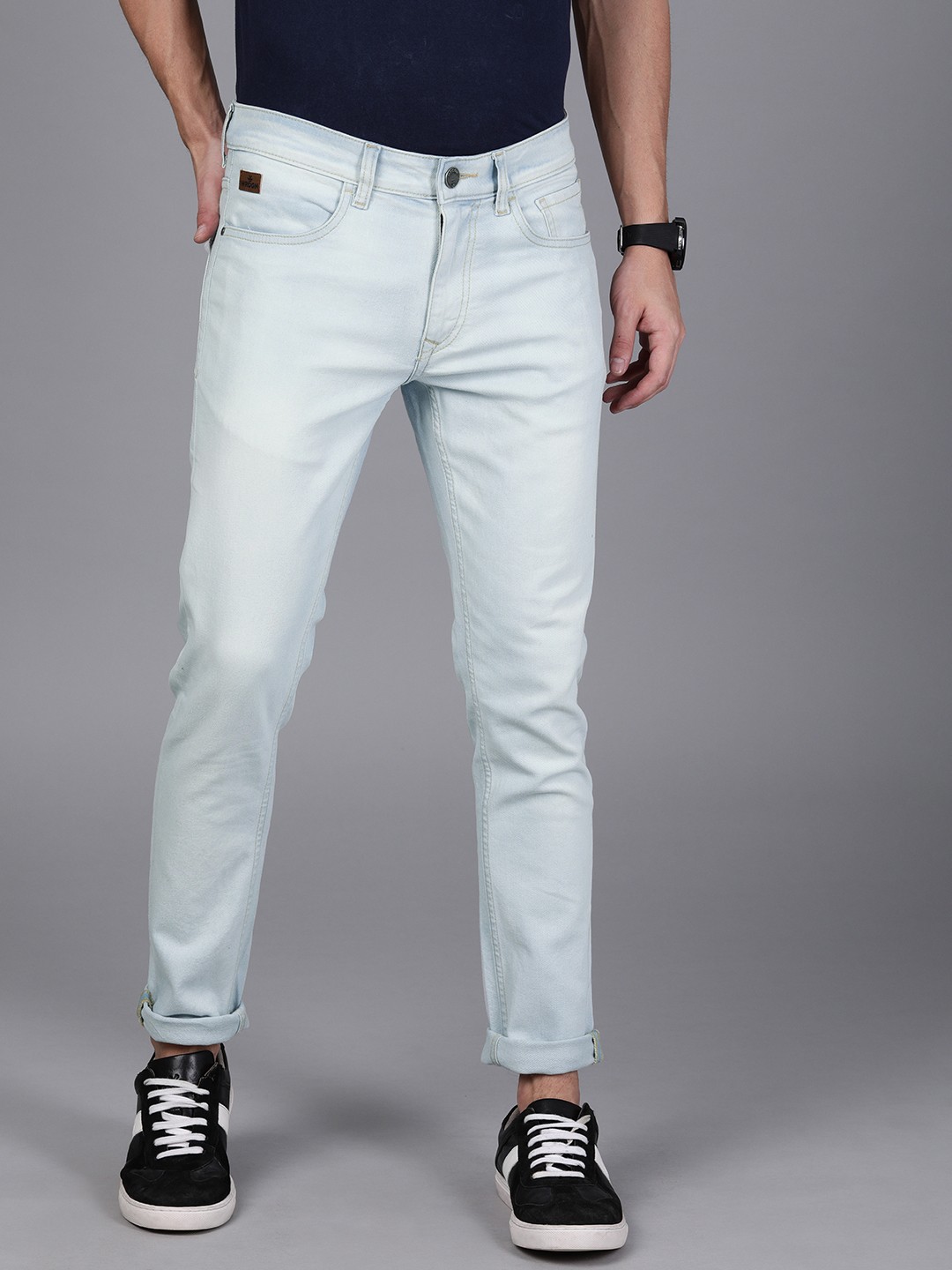 

WROGN Men Blue Skinny Fit Mid-Rise Clean Look Stretchable Jeans