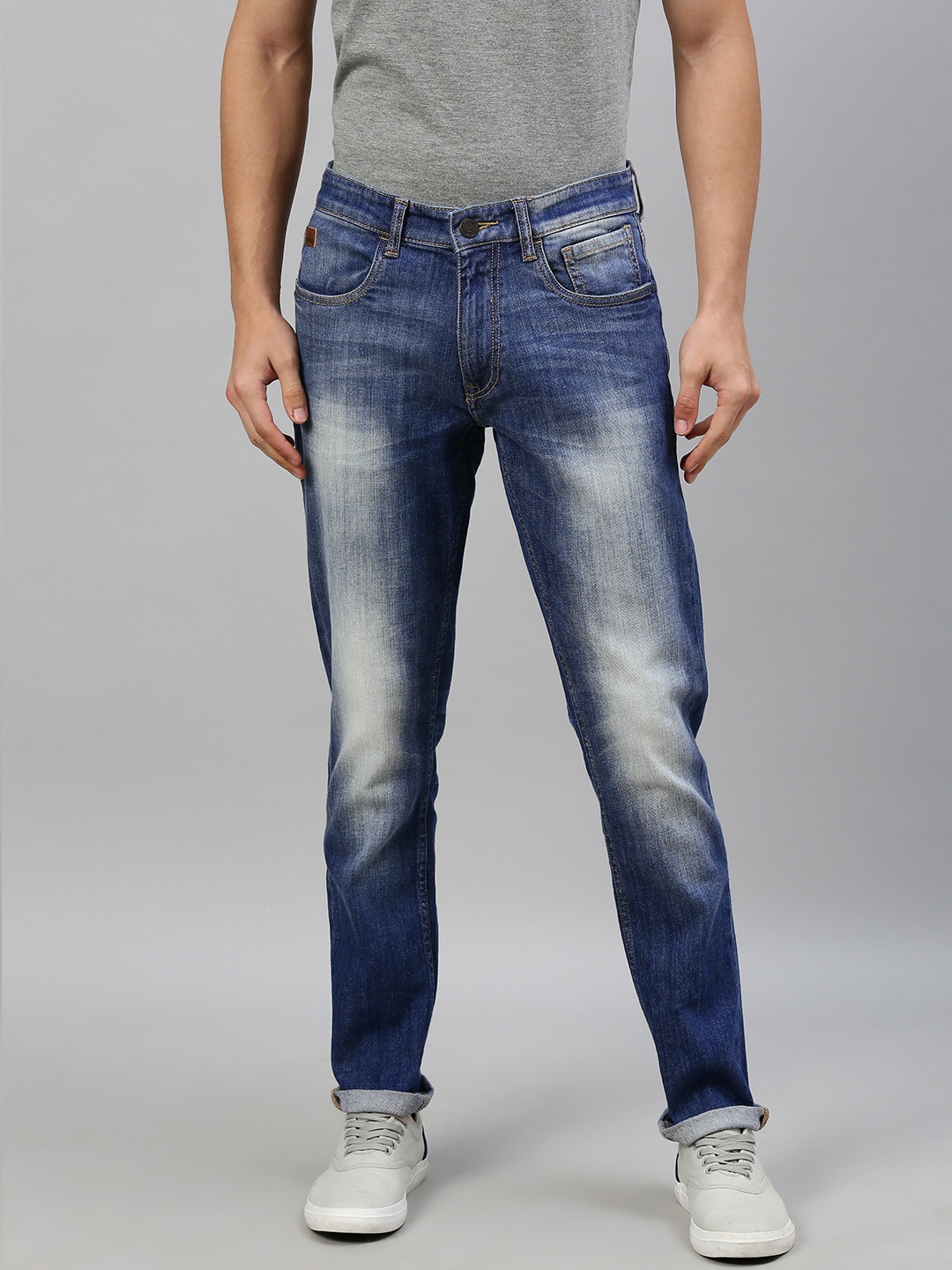 

WROGN Men Blue Slim Fit Mid-Rise Clean Look Stretchable Jeans