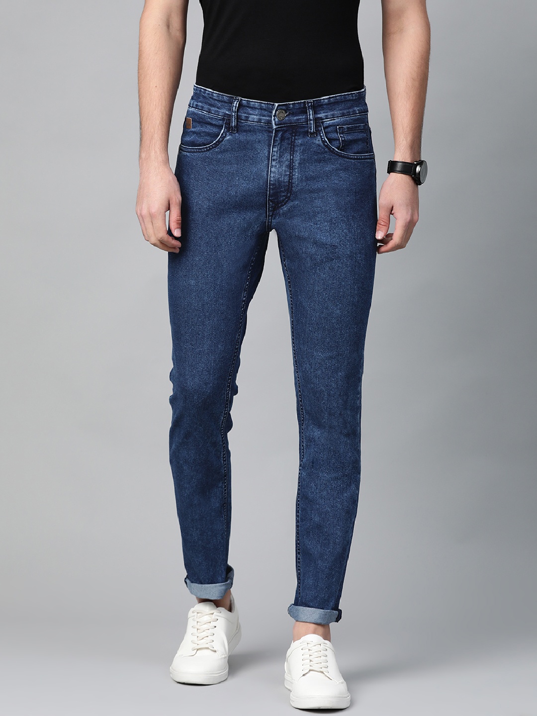 

WROGN Men Blue Slim Fit Mid-Rise Clean Look Stretchable Jeans