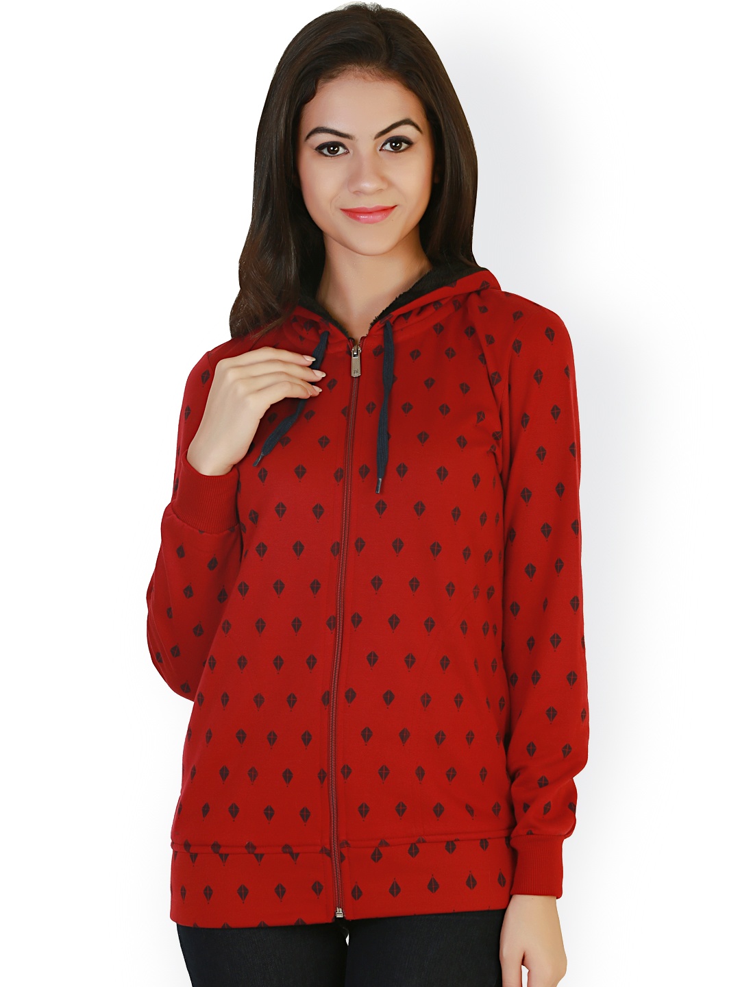 

Belle Fille Maroon Printed Jacket