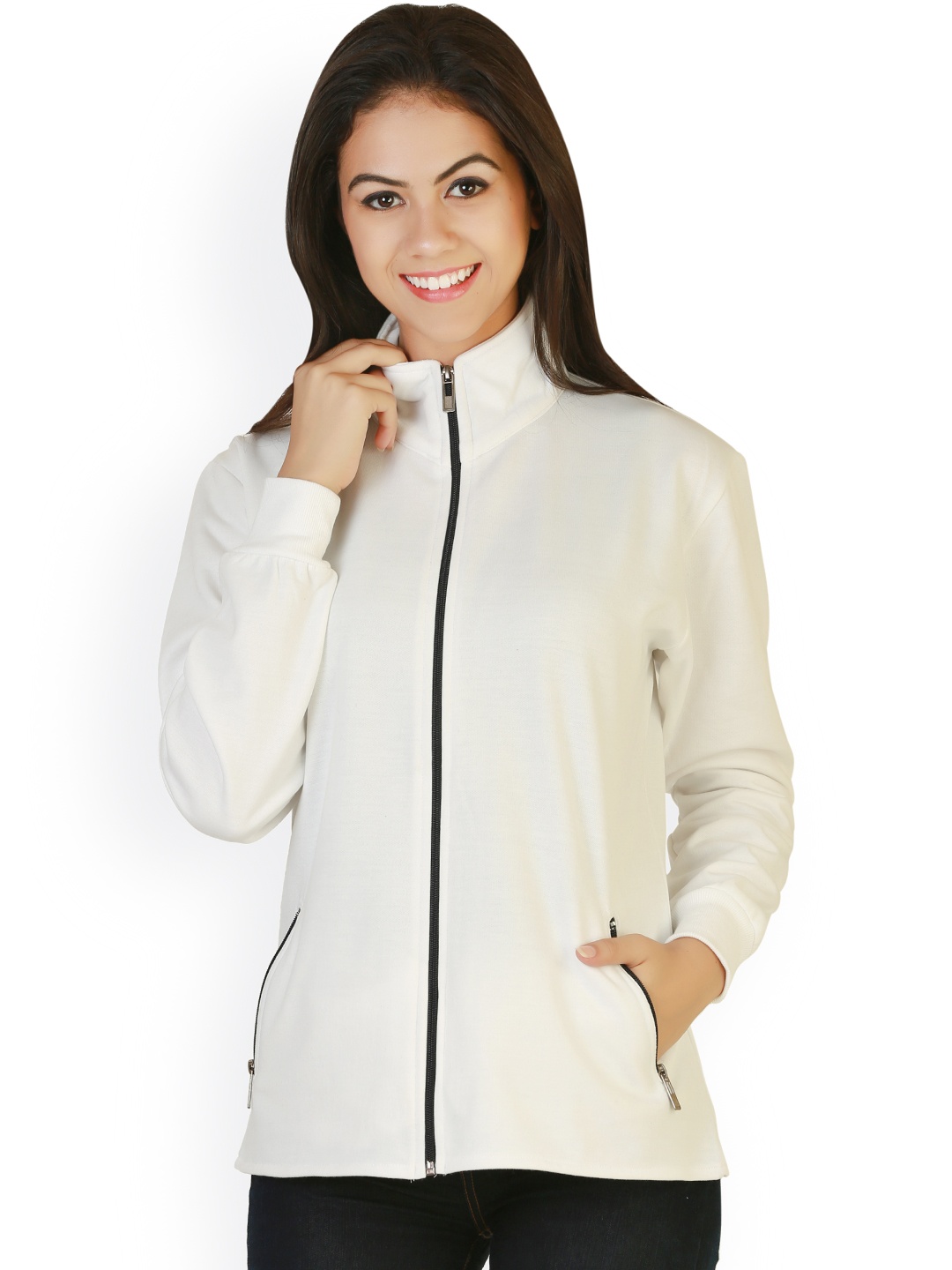 

Belle Fille White Solid Sweatshirt