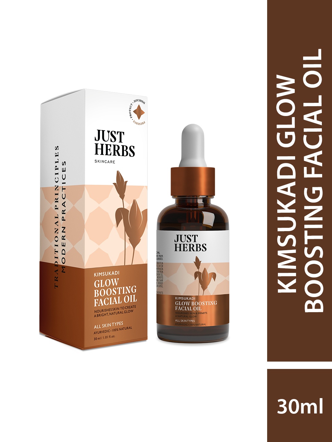 

Just Herbs Kimsukadi Glow Face Oil 30 ml, Brown