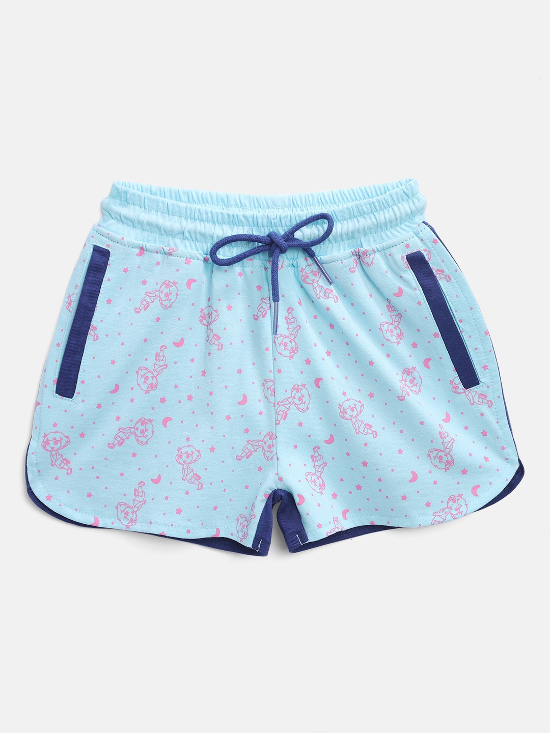 

toothless Girls Blue & Pink Dora Print Regular Fit Shorts