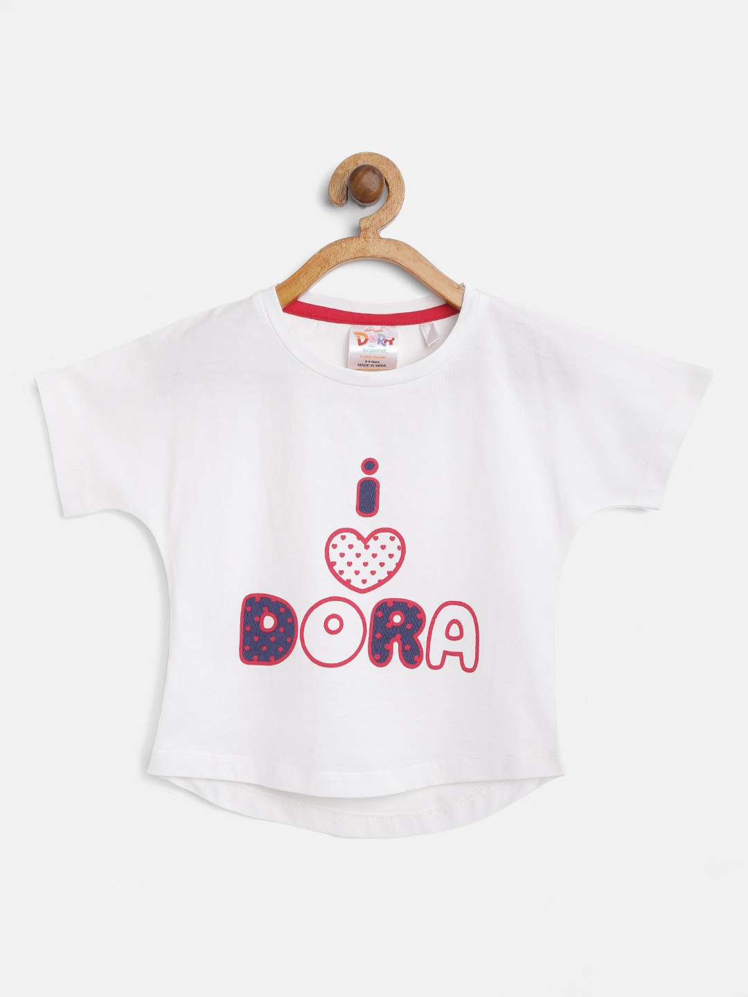 

toothless Girls White & Red Printed Round Neck T-shirt