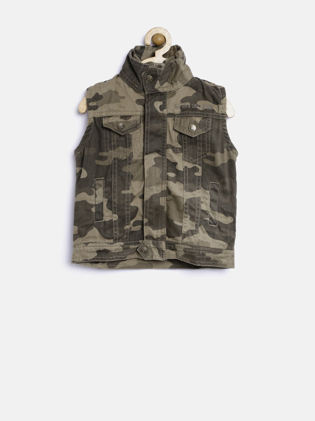 

Gini & Jony Boys Olive Green Camouflage Print Jacket