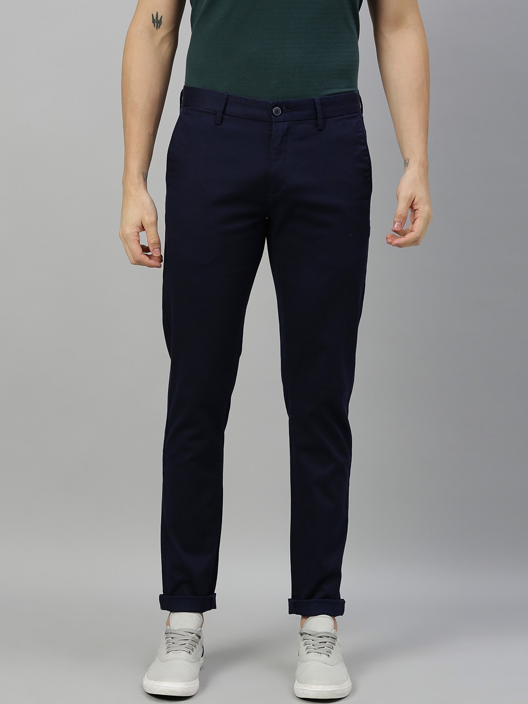 

U.S. Polo Assn. Men Navy Blue Slim Fit Trousers