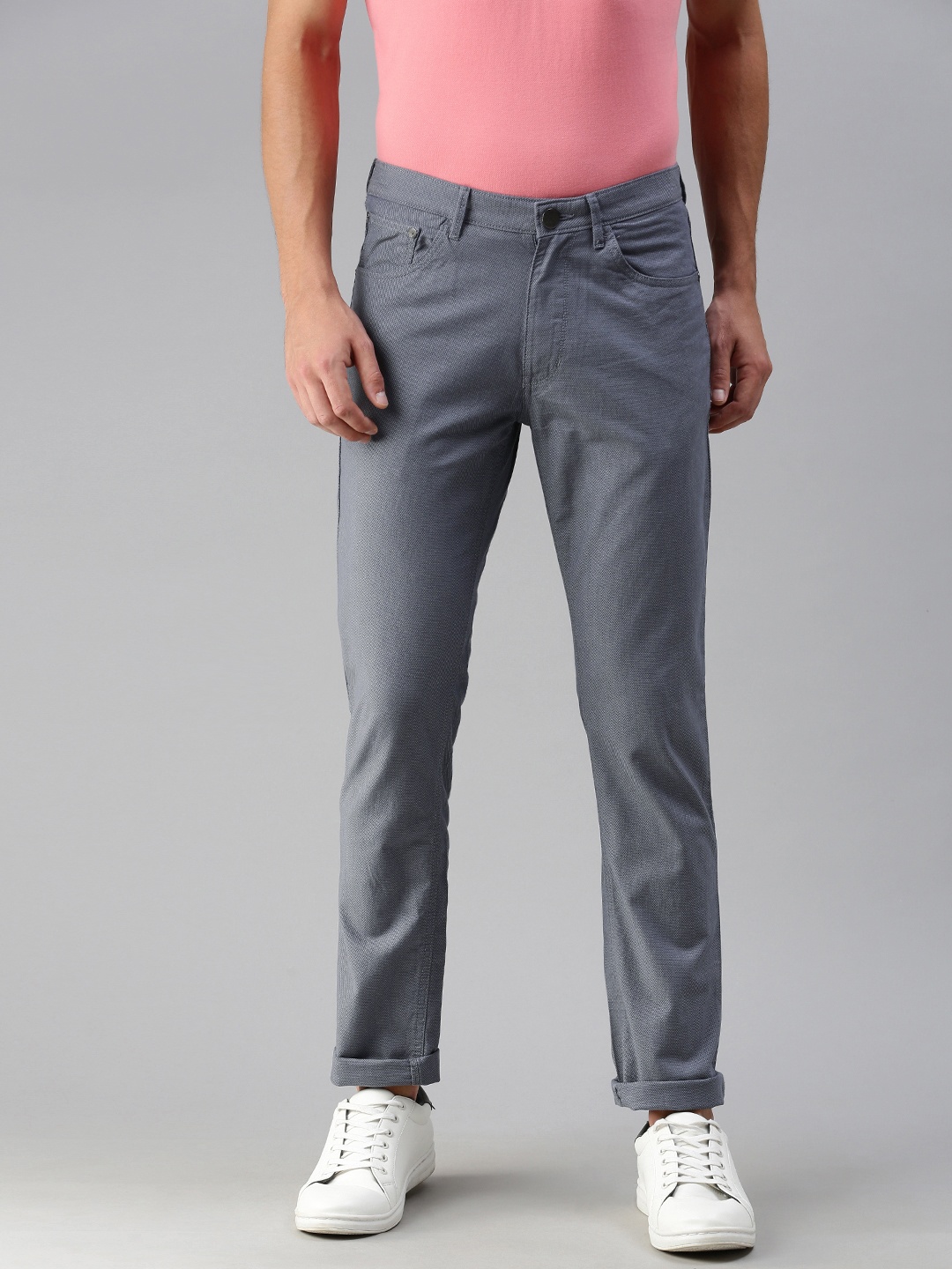 

U S Polo Assn Men Grey Slim Fit Regular Trousers