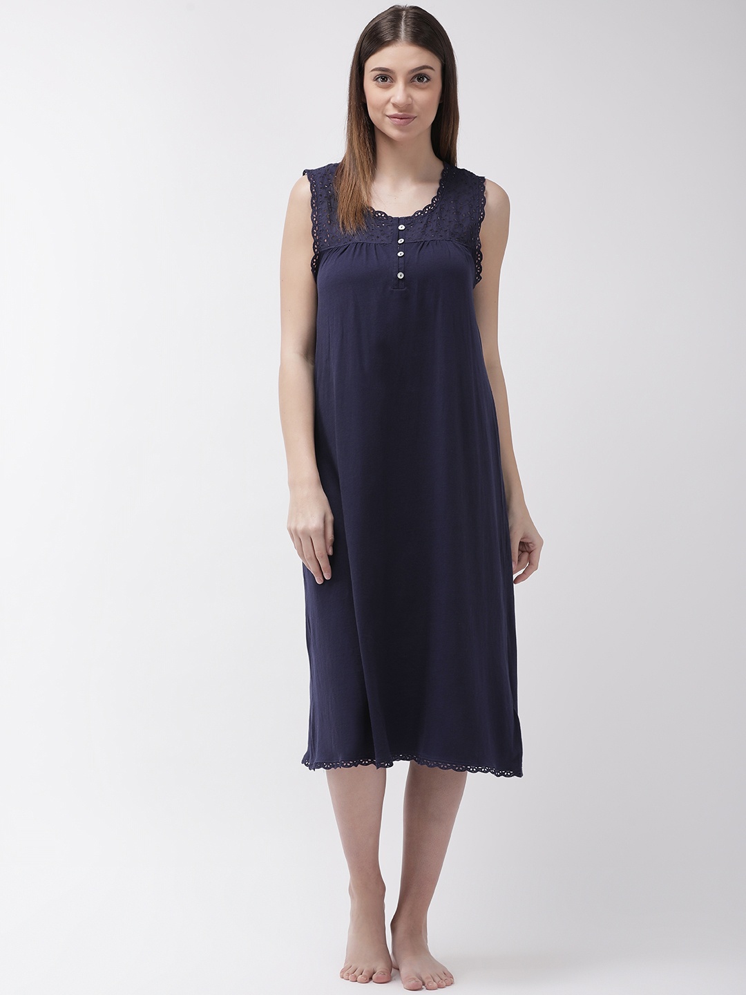 

Marks & Spencer Navy Blue Solid Nightdress