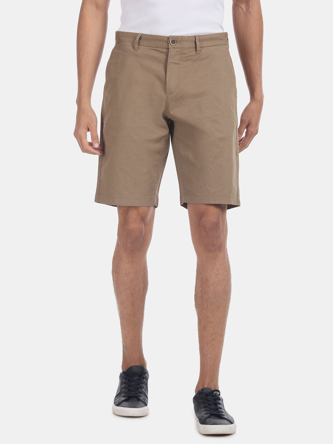 

U.S. Polo Assn. Men Khaki Printed Slim Fit Regular Shorts