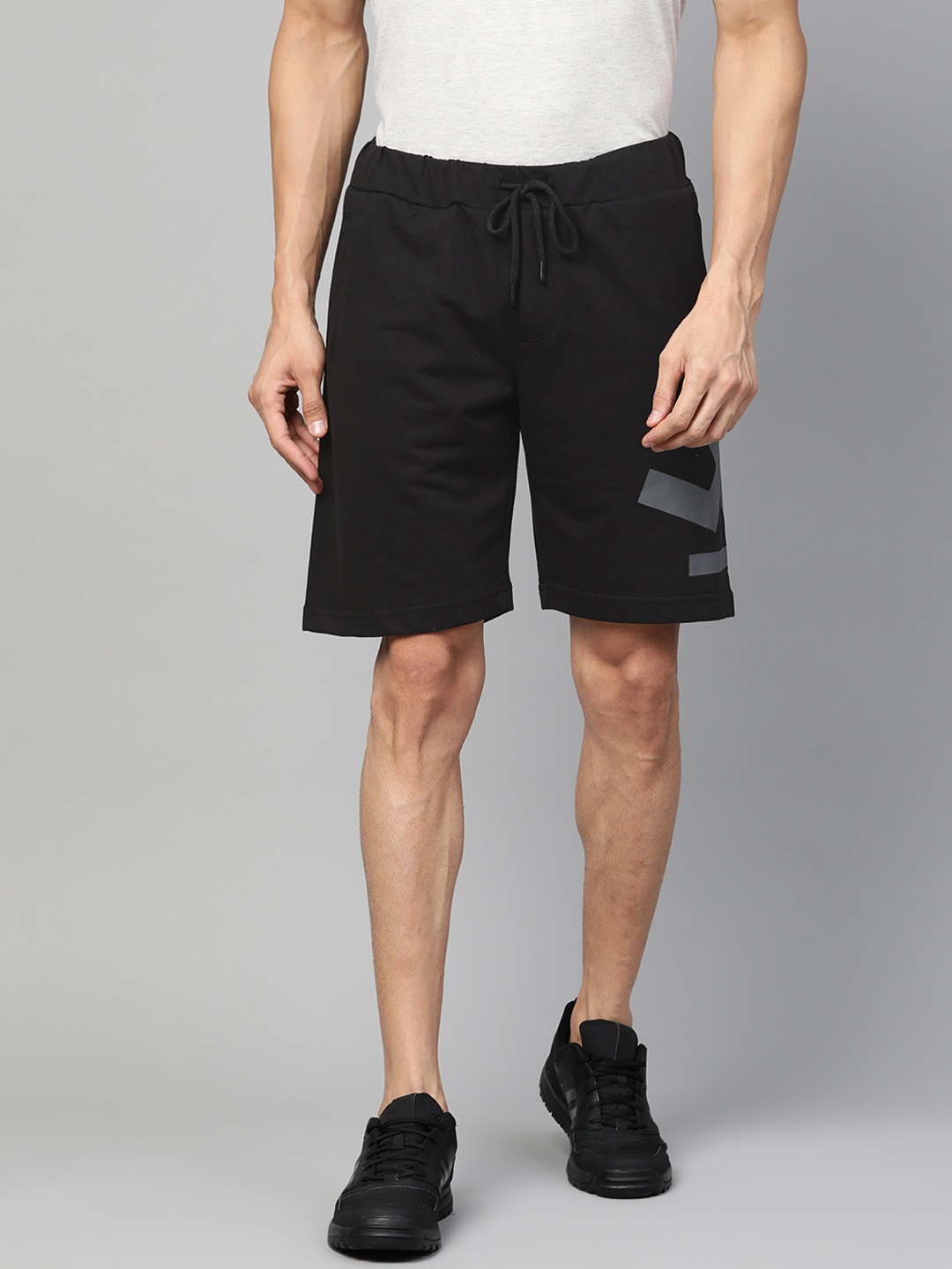 

WROGN Men Black Printed Detail Regular Shorts