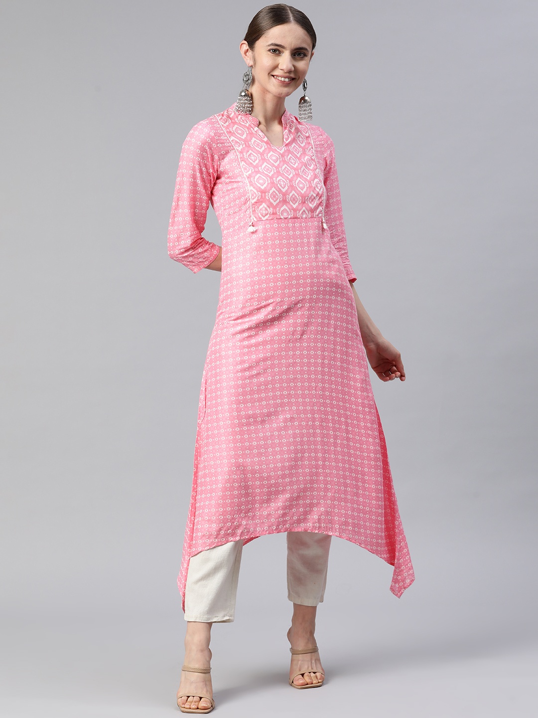 

Rangriti Women Ethnic Motifs Printed Kurta, Pink