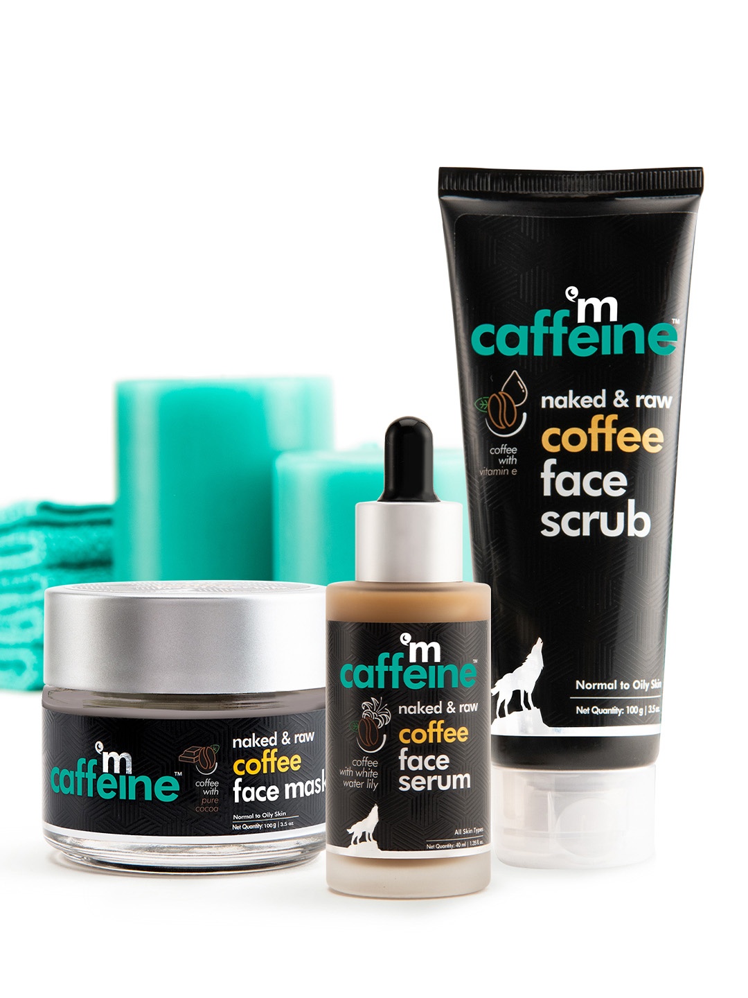 

MCaffeine Sustainable De-Tan Face Polishing Kit (Set of 3), Black