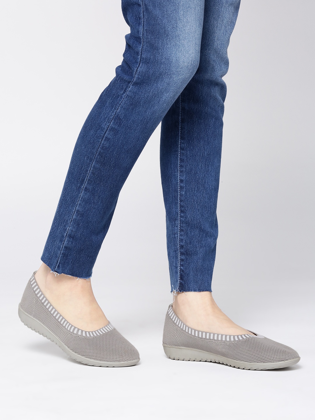 

Marc Loire Women Woven Design Ballerinas, Grey