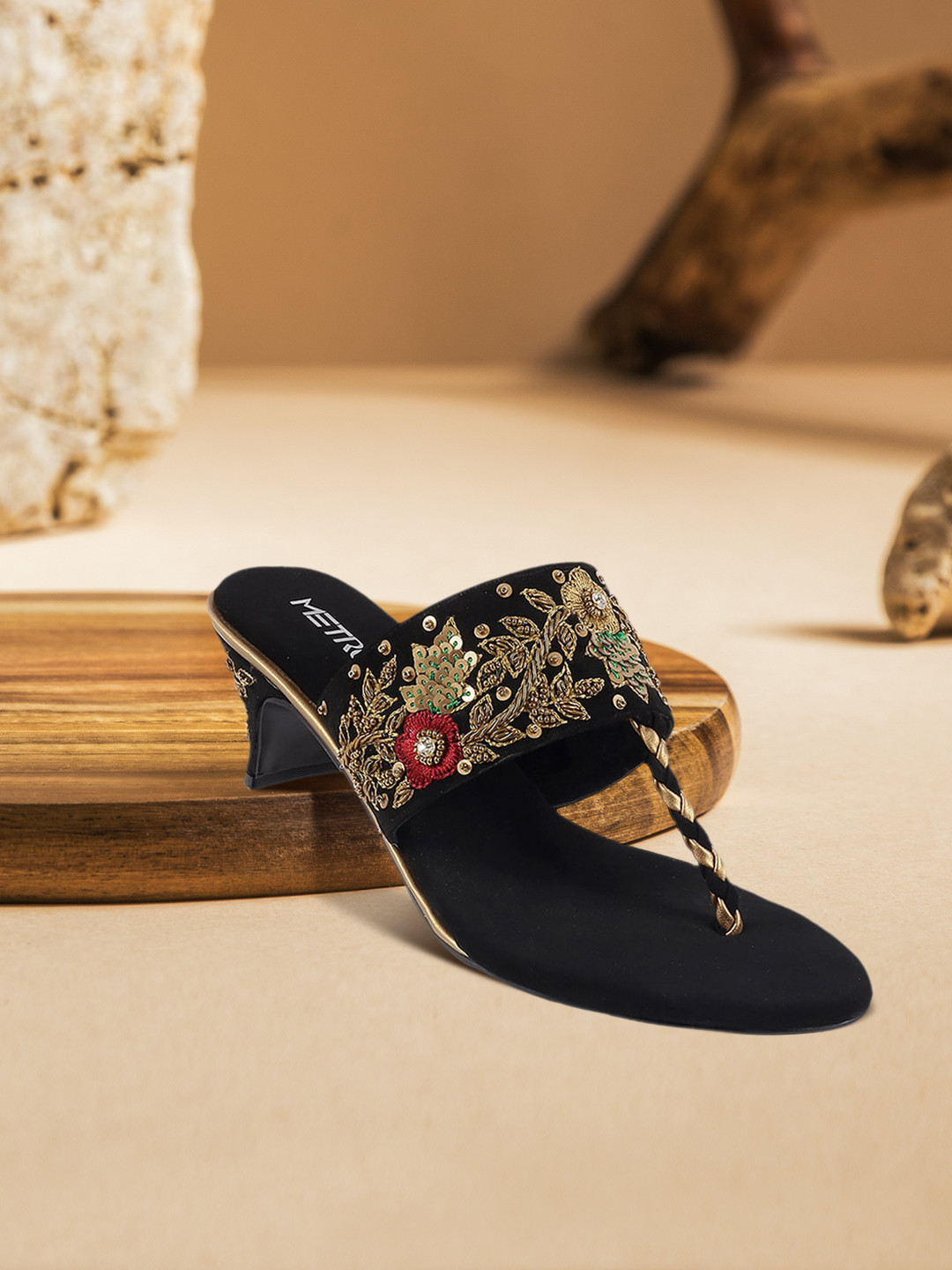 

Mochi Women Black Embellished Heels