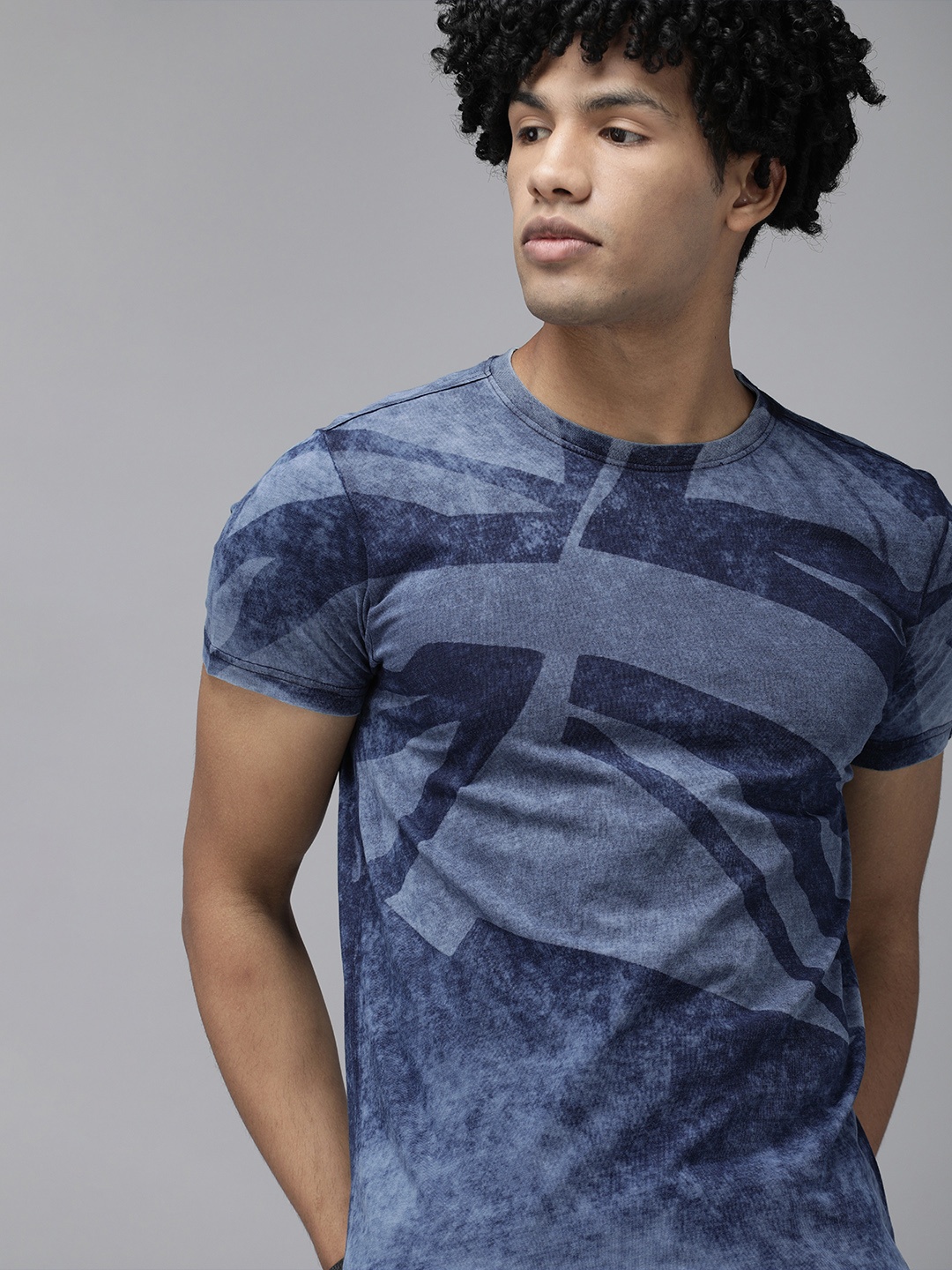 

Pepe Jeans Men Blue Dyed Round Neck Pure Cotton T-shirt