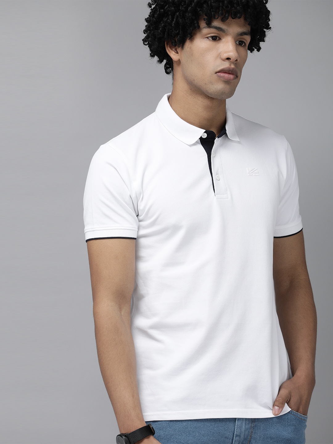 

Pepe Jeans Men White Solid Polo Collar T-shirt