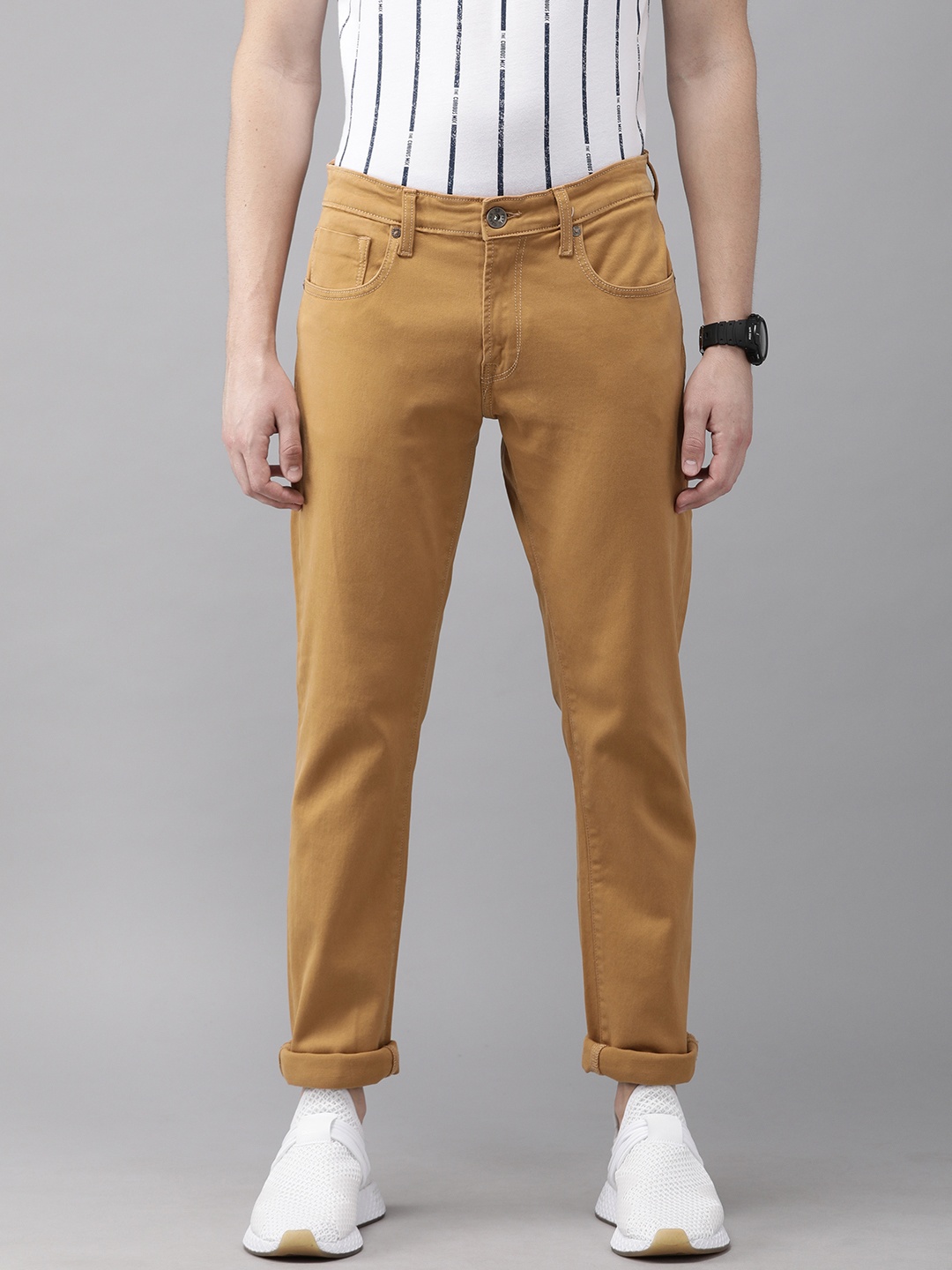 

Pepe Jeans Men Camel Brown Neal Vapour Slim Fit Mid-Rise Clean Look Stretchable Jeans