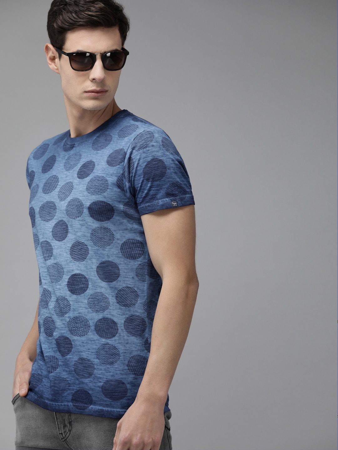 

Pepe Jeans Men Blue Pure Cotton Printed Round Neck Pure Cotton T-shirt
