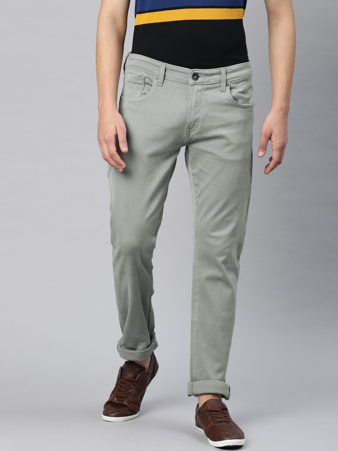 

Pepe Jeans Men Grey Vapour Slim Fit Mid-Rise Clean Look Stretchable Jeans