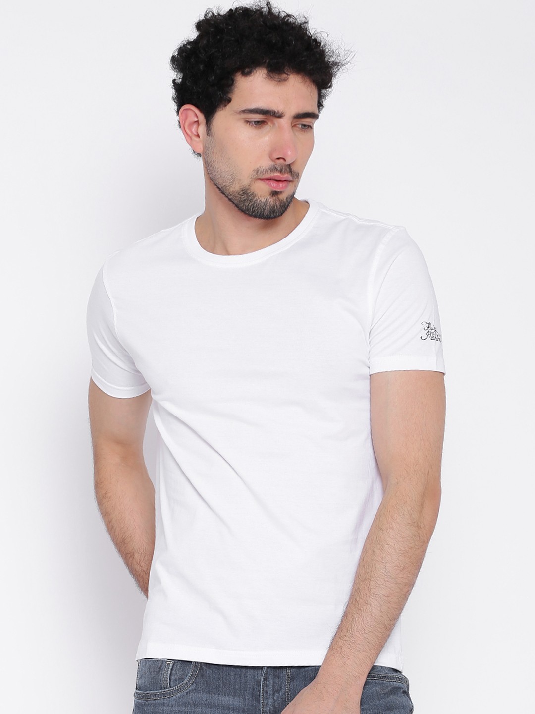 

Flying Machine White Pure Cotton T-shirt