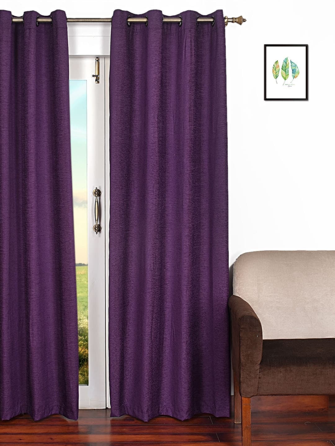 

Ariana Purple Single Room Darkening Long Door Curtain