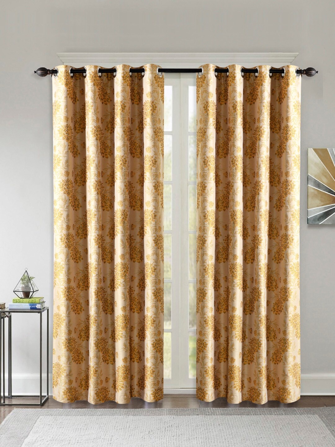 

Deco Window Beige & Brown Set of 2 Curtain Curtains