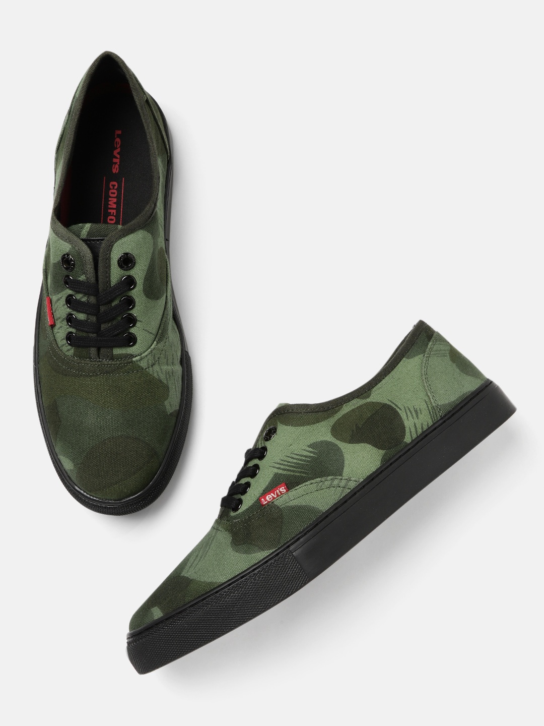 

Levis Men Olive Green Printed BASEL Sneakers