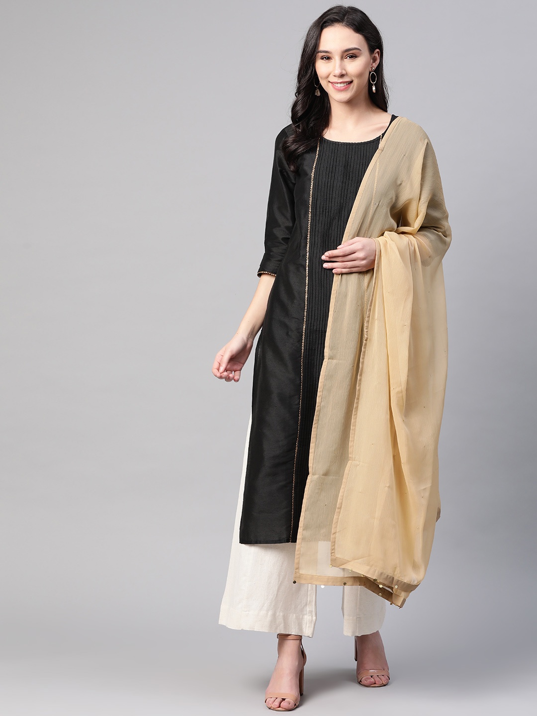 

W Beige Embellished Dupatta