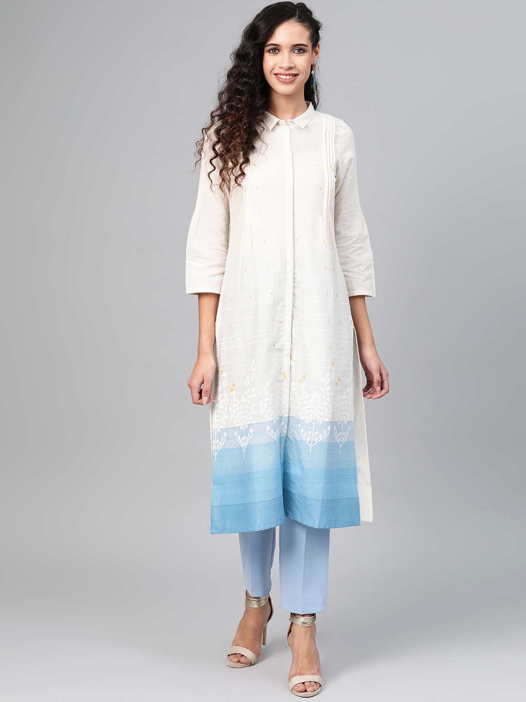 

W Straight Cotton Kurta, Off white