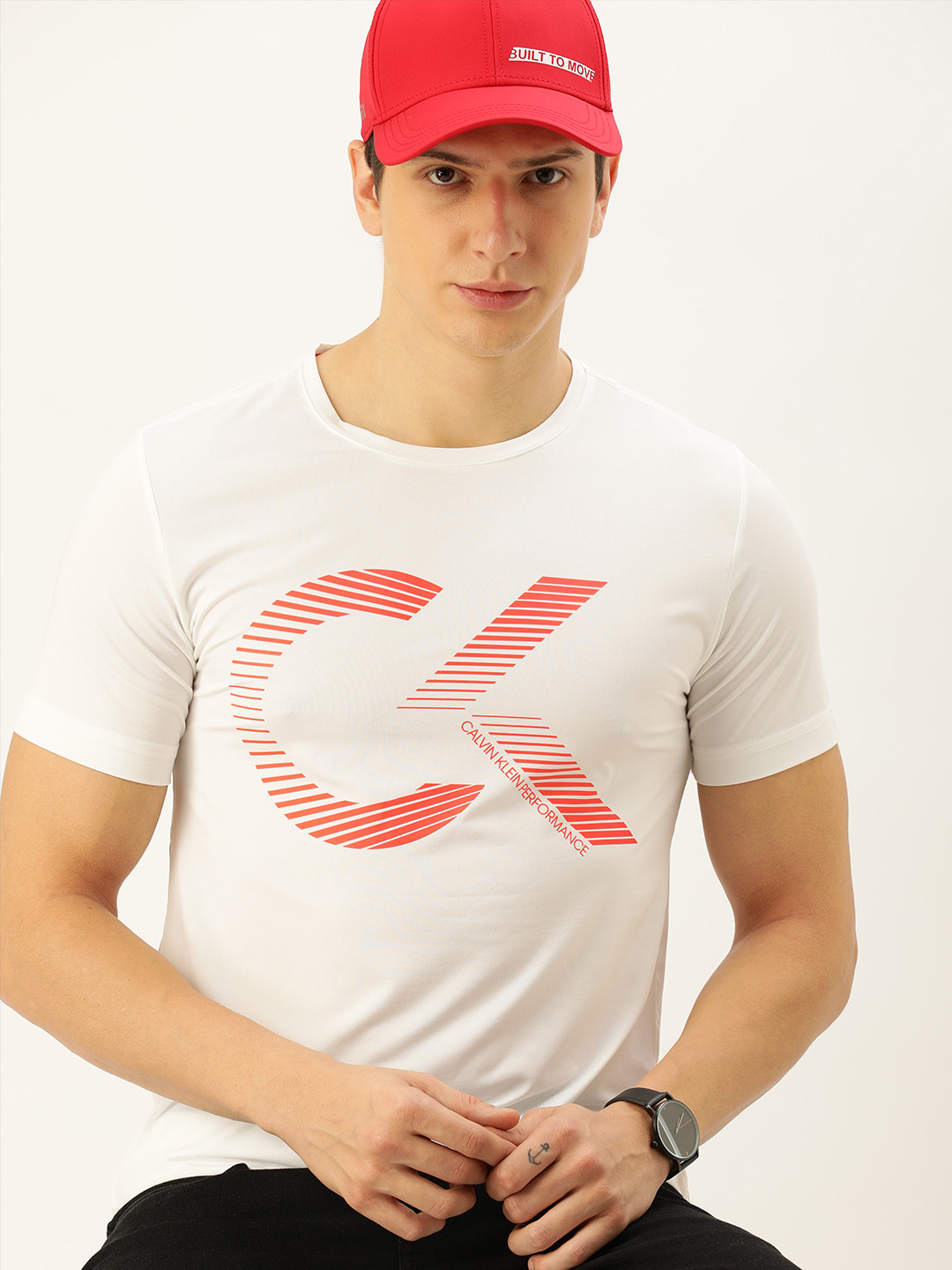 

Calvin Klein Jeans Men White Printed Round Neck T-shirt