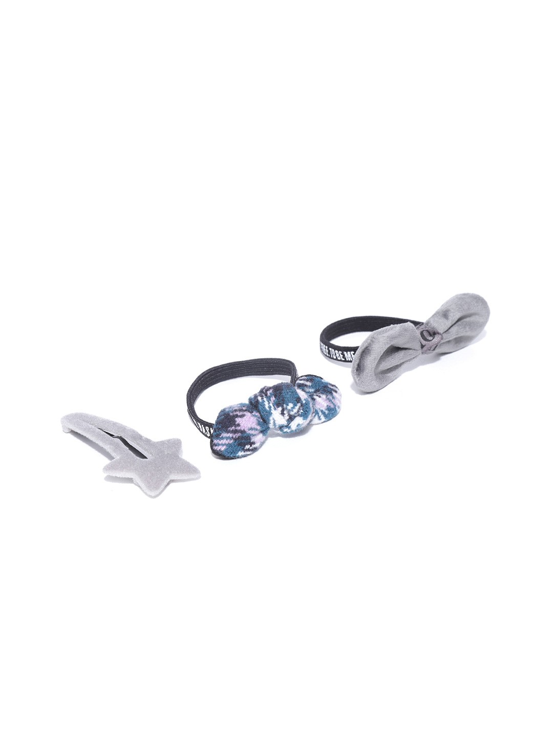 

Blueberry Set of 3 Hair Accessory Set, Grey